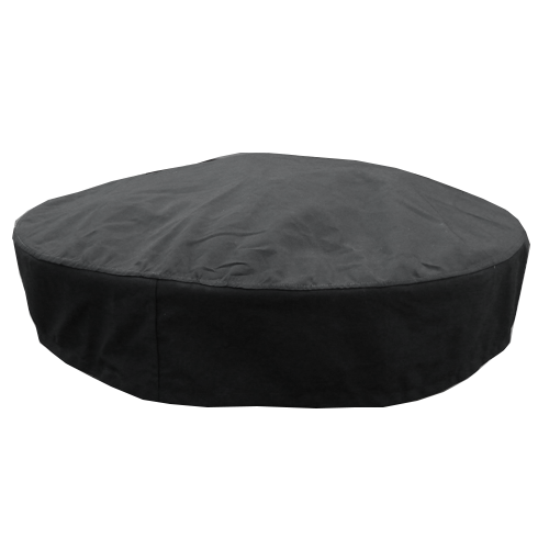 Custom acrylic round fire pit cover in black and tan