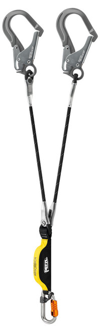 PETZL ABSORBICA-Y MGO Shock Absorbing Lanyard with Scaffold Ladder Hooks