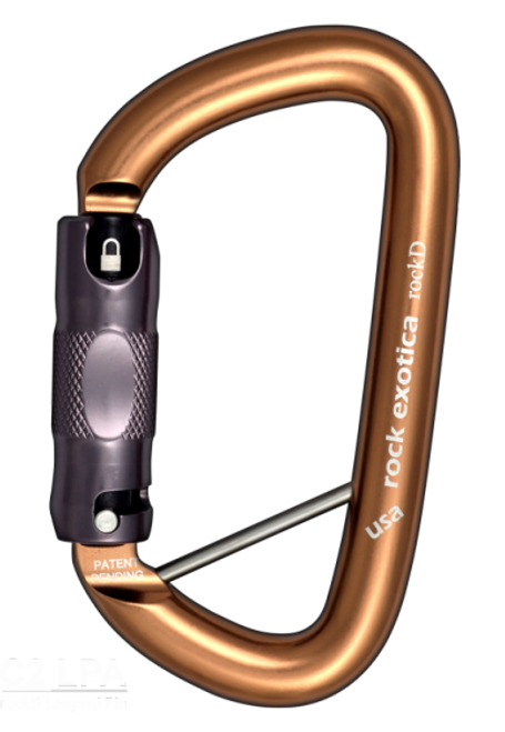 ROCK EXOTICA rockD  w/ Lanyard Pin Auto-Lock Carabiner ROCK EXOTICA rockD  w/ Lanyard Pin Auto-Lock Carabiner
