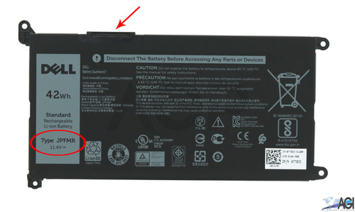 DELL 3100 (TOUCH & NON-TOUCH) (2 USB-C) (with cellular WWAN) BATTERY 3 CELL - TYPE# JPFMR (Short Cable Version)