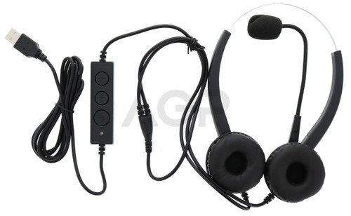 WIRED HEADSET WITH MICROPHONE & VOLUME CONTROL PAD (USB connection)