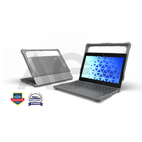 MAXCases Extreme Shell-F3 Slide Chromebook Case for Lenovo 100e G5 Chromebook 11.6" (Gray/Clear)