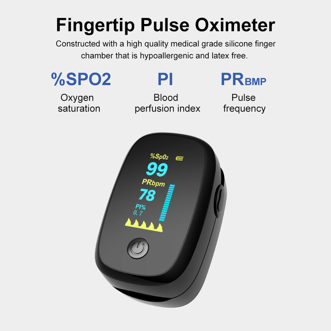 Pulse Oximeter with OLED Display - Free Storage Case!