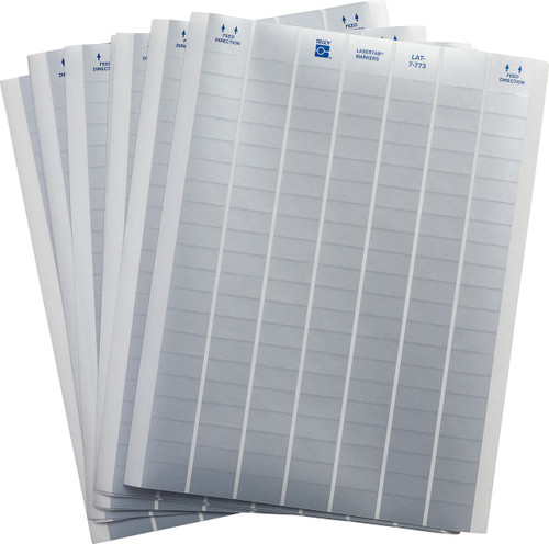 1" x 0.5" Brady LaserTab Label (Silver) (Pack of 76 Sheets) - LAT-7-773-10