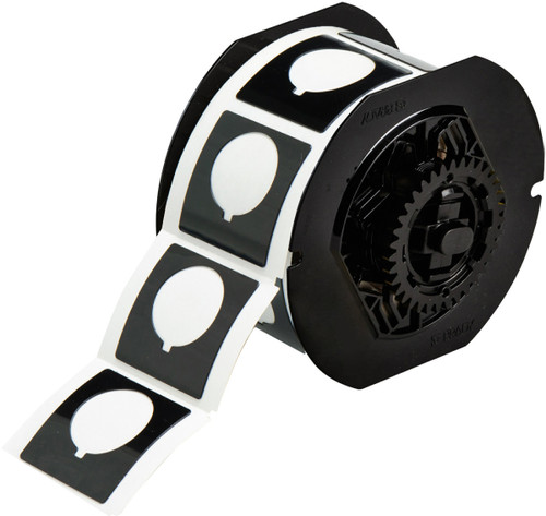 1.8" x 1.8" Brady Raised Panel Label (Black) (Cartridge of 190 Labels) - B30EP-169-593-BK