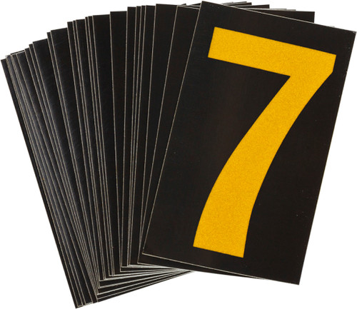 1.75" x 2.875" Brady Label (Yellow on Black) (Pack of 25 Labels) - 5000-7