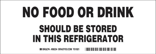 10" x 3.5" Brady Label - 22263KLS