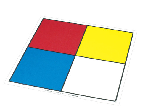 11" x 11" Brady Label (Black, Blue, Red, Yellow on White) (Sign) - 58656