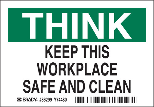 5" x 3.5" Brady Label (Black, Green on White) (Pack of 5 Labels) - 86299