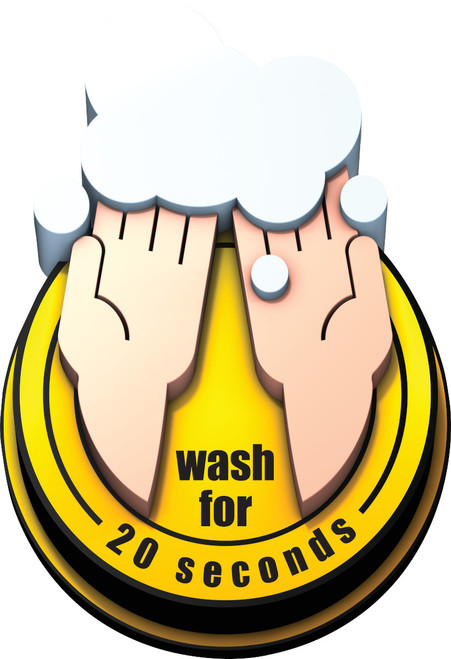 16.4" x 24" Brady WASH FOR 20 SECONDS Floor Sign - 152068
