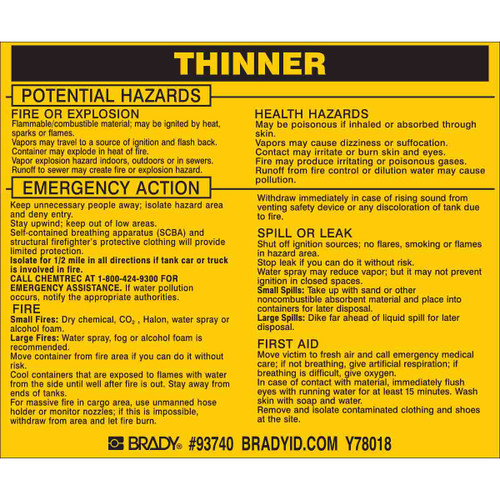 93740 Brady  Label - Image1