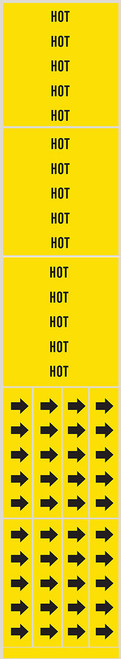 2.75" x 2.25" Brady Label (Black on Yellow) (Pack of 5 Cards) - 7144-3C-PK