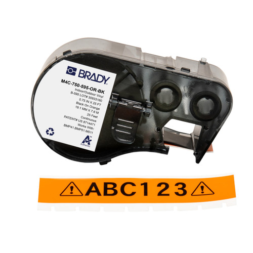 M4C-750-595-OR-BK Brady  Label - Image1