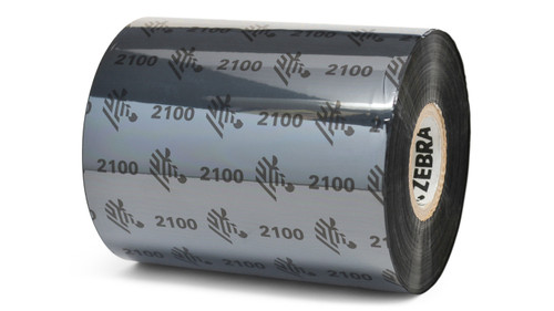 3.45" x 164' Zebra 2100 Wax Ribbon (Each) - 02100BK08005