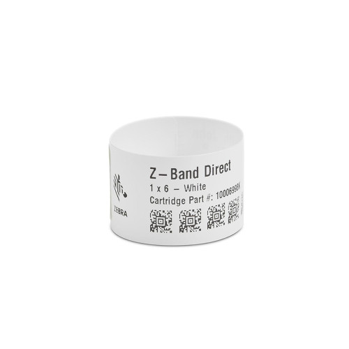 1" x 6" Zebra Z-Band Direct Wristband (Case) - 10006998K