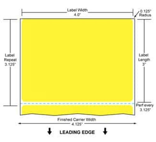 4" x 3" Honeywell GreatLabel Label (Yellow) (Case) - 420985-Y