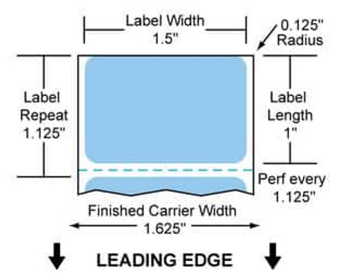 1.5" x 1" Color Label (Blue) (Case) - RD-15-1-1375-BL