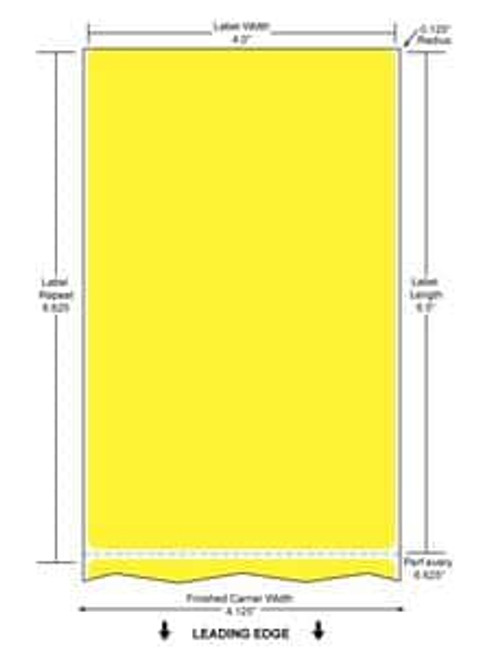 4" x 6.5" Color Label (Yellow) (Case) - RD-4-65-230-YL