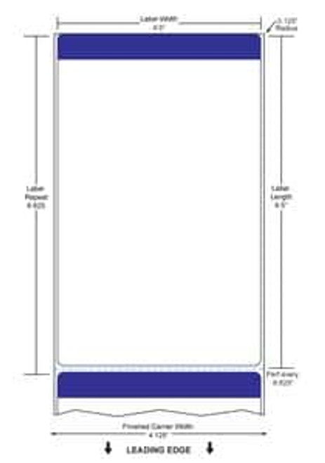4" x 6.5" Horizontal Color Bar Paper Label (Violet) (Case) - RTC-4-65-1000-PV