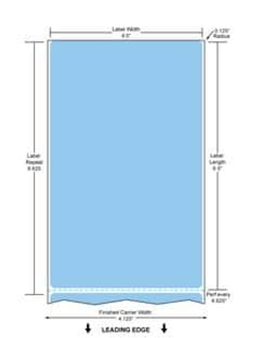 4" x 6.5" Color Label (Blue) (Case) - RFC-4-65-900-BL