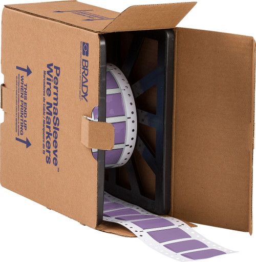 1" x 1.25" Brady PermaSleeve Heatex Wire Marking Sleeves Label (Violet) (Roll of 500 Each) - 2HX-750-2-VT-2