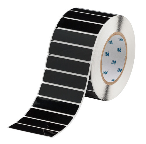 Brady Raised Panel Polyester Circular Hole with Notch Push Button Label (Black) - THTEP-175-593-.5BK