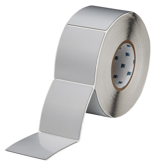 Brady Raised Panel Polyester Half Circle Push Button Label (Silver) - THTEP178-593-.25SL