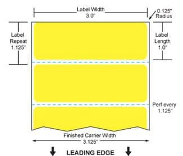 3 x 1 DT Paper Label (Yellow) (Case) - RD-3-1-1375-YL