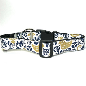 Collar - Navy and Gold Birds Collar - Navy and Gold Birds