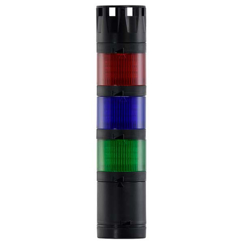 Stacklight, 120Vac LED Flashing 3-way Green Blue Red with Buzzer