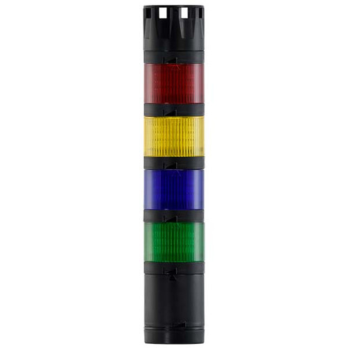 Stacklight, 120Vac LED Flashing 4-way Green Blue Yellow Red with Buzzer