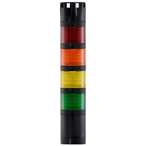 Stacklight, 120Vac LED Flashing 4-way Green Yellow Amber Red with Buzzer