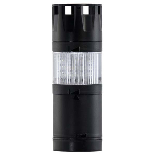 Stacklight, 120Vac LED Flashing 1-way White with Buzzer