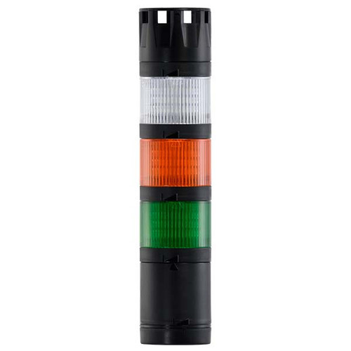 Stacklight, 24Vdc LED Flashing 3-way Green Amber White with Buzzer