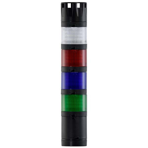 Stacklight, 24Vdc LED Flashing 4-way Green Blue Red White with Buzzer