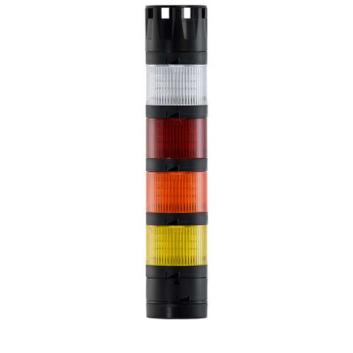 Stacklight, 24Vdc LED Flashing 4-way Yellow Amber Red White with Buzzer