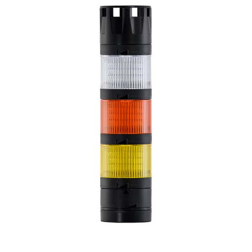 Stacklight, 24Vdc LED Flashing 3-way Yellow Amber White with Buzzer