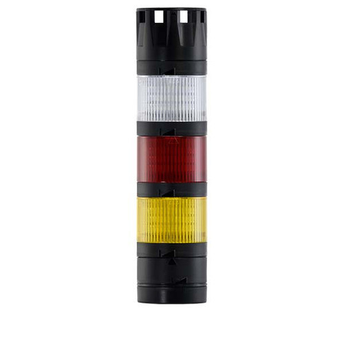 Stacklight, 24Vdc LED Flashing 3-way Yellow Red White with Buzzer