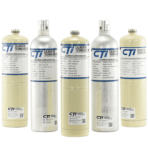 Certified Calibration Gas, 34L Cylinder, CGA 600 Valve, 500 ppm R410A, Balance Air