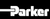 black, white parker logo