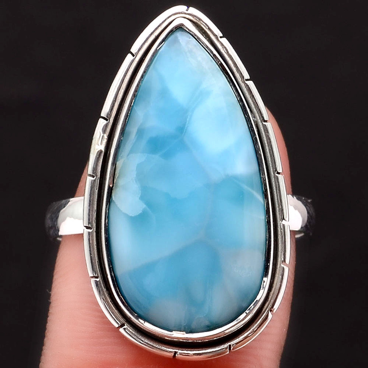 Larimar (Dominican Republic)Tear Drop Ring Size: 9.5