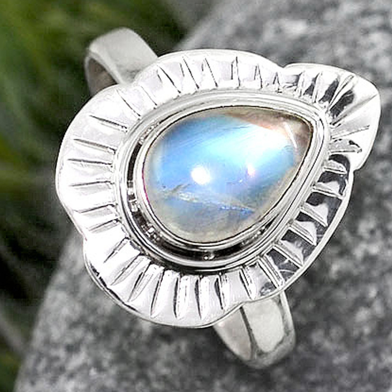 Flower Turquoise Coral Authentic Sterling Silver American Indian Ring Size  6-3/4 BX120033