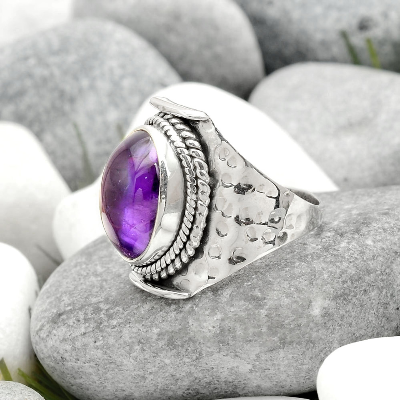 Double Cluster Amethyst Ring | East Meets West USA