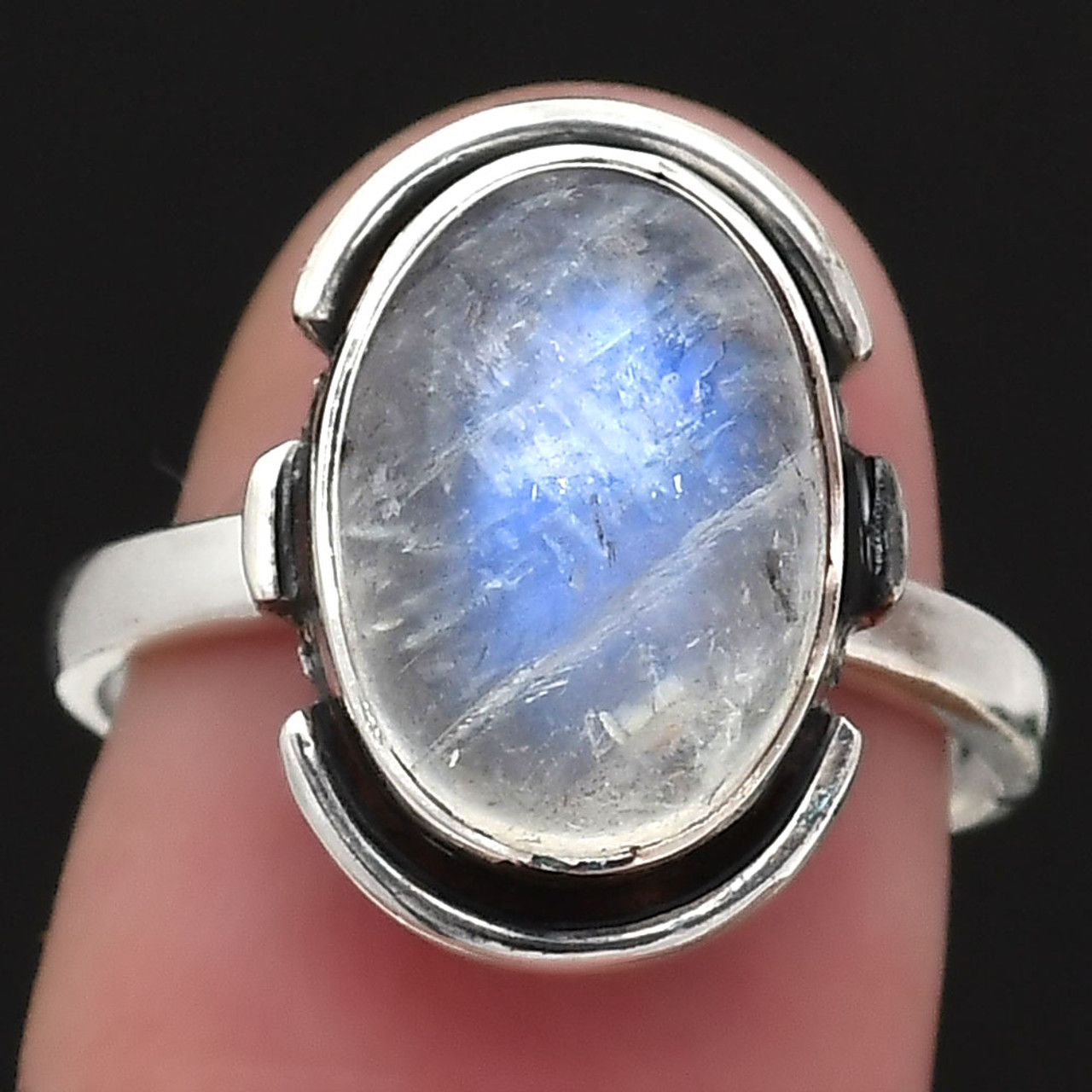 Rainbow Moonstone Ring ~ Moonstone Silver Ring ~ 925 Solid Sterling Silver  ~ — Discovered