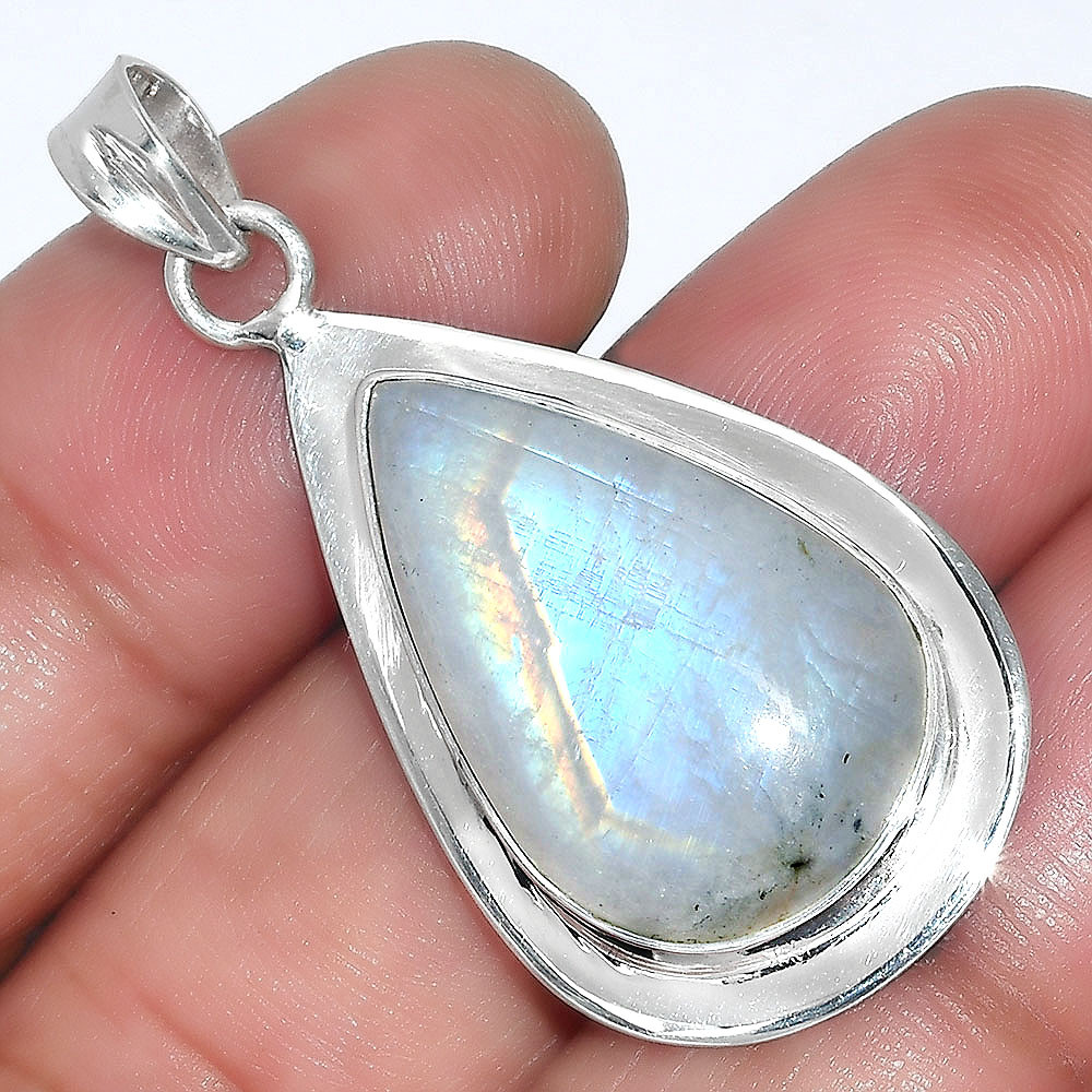 ②ISLAMICPENDANT RAINBOW MOONSTONE ネックレス Rainbow Moonstone Tear Drop Pendant