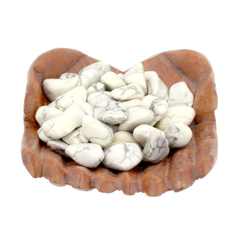 White Howlite ~ 

A calming stone used to dispel anger and offensive behavior. Helps to calm the energy of both you and the other person. Offers patience, stress relief and inner peace. Helps to alleviate insomnia by wearing or placing a stone under your pillow. Activates the upper chakras. Use in meditation, connecting with past lives and higher realms.