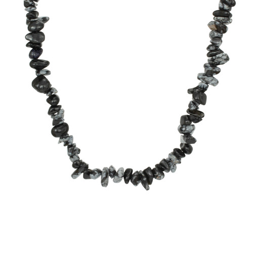 Snowflake Obsidian Choker Chip Necklace