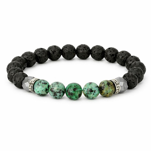 Lava and African Turquoise Bracelet