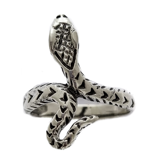 Sterling Silver Cobra Snake Adjustable Ring