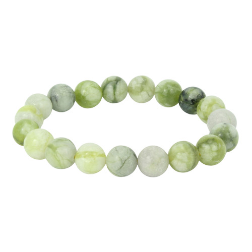 Olive Jade Sphere 10mm Bracelet